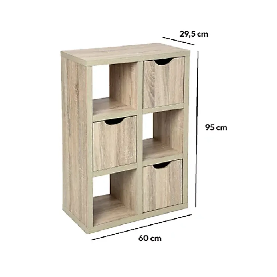 Buffet 3 portes Effet chêne naturel Bivoak - Atmosphera