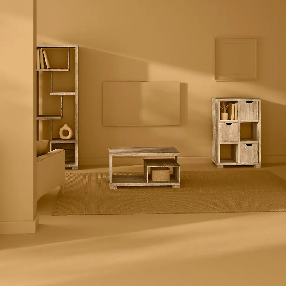 Buffet 3 portes Effet chêne naturel Bivoak - Atmosphera