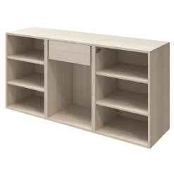 Buffet 3 portes effet chêne GoodHome Atomia H. 75 x L. 150 x P. 47 cm