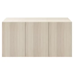 Buffet 3 portes effet chêne GoodHome Atomia H. 75 x L. 150 x P. 47 cm