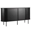 Buffet 2 portes en mélaminé et acier 140 cm noir Oviala