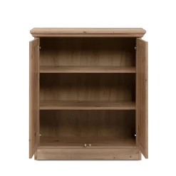 Buffet 2 portes et 2 tablettes avec poignées boutons en métal L80 cm - TIMBER