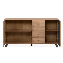 Buffet 3 portes et 4 tiroirs décor chêne artisan L160 cm - LUBLIN