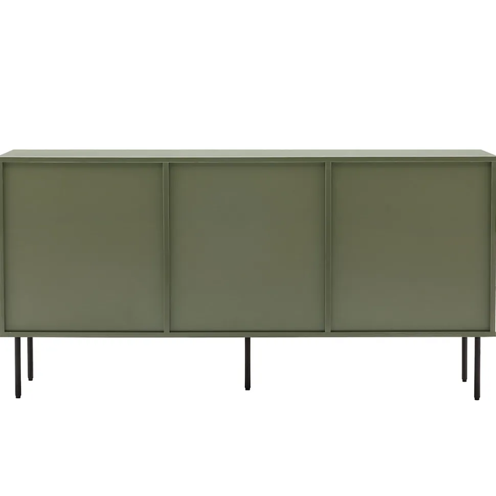 Buffet 2 portes et 3 tiroirs décor mélaminé 150 cm vert olive Oviala