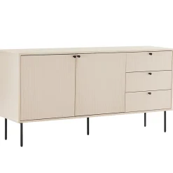 Buffet 2 portes et 3 tiroirs décor mélaminé 150 cm beige Oviala