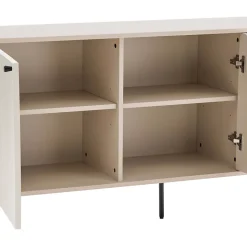 Buffet 2 portes et 3 tiroirs décor mélaminé 150 cm beige Oviala