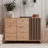 Buffet 2 portes et 4 tiroirs décor chêne artisan L118 cm - LUBLIN