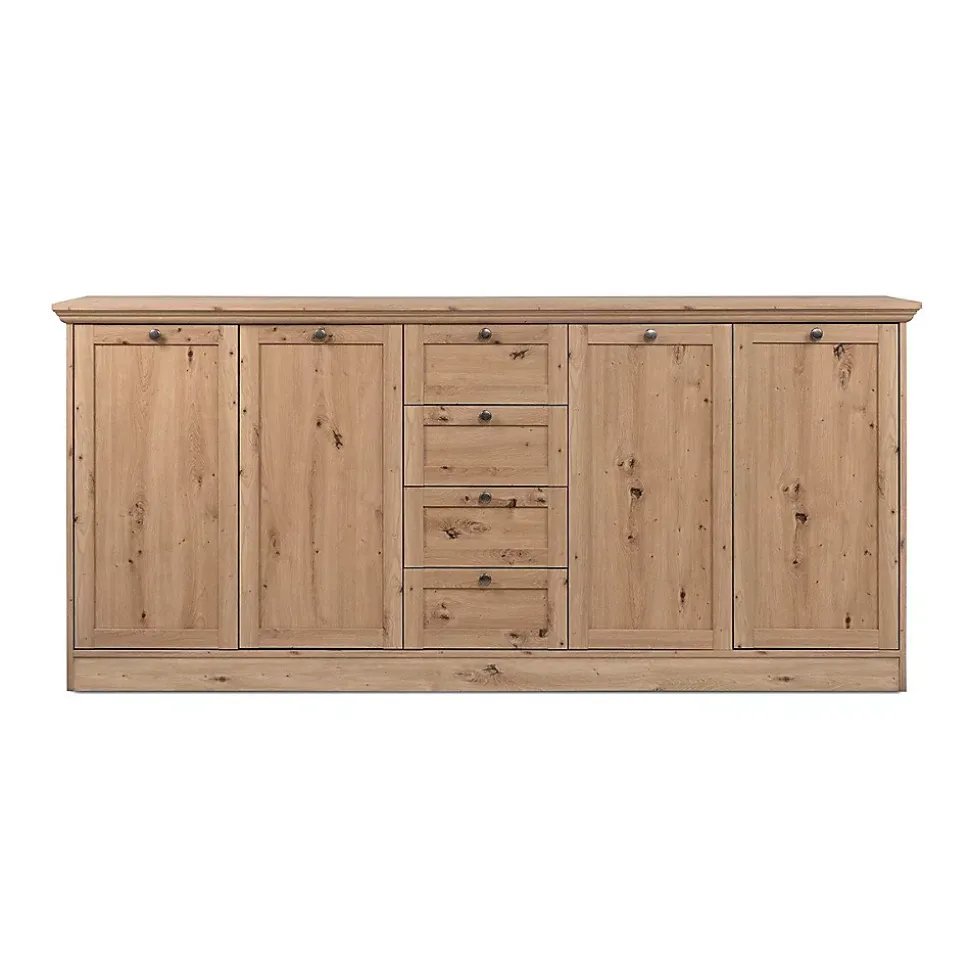 Buffet 4 portes et 4 tiroirs avec poignées en métal L200 cm - TIMBER