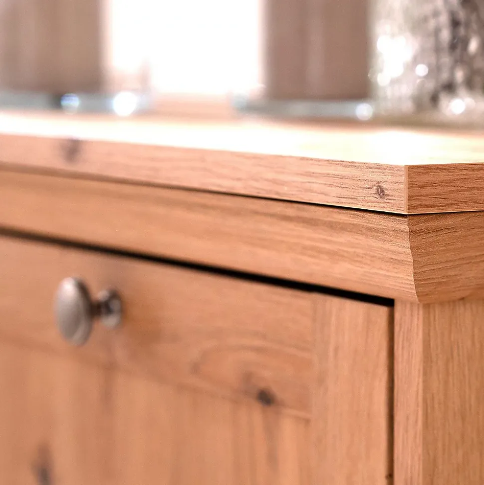 Buffet 4 portes et 4 tiroirs avec poignées en métal L200 cm - TIMBER