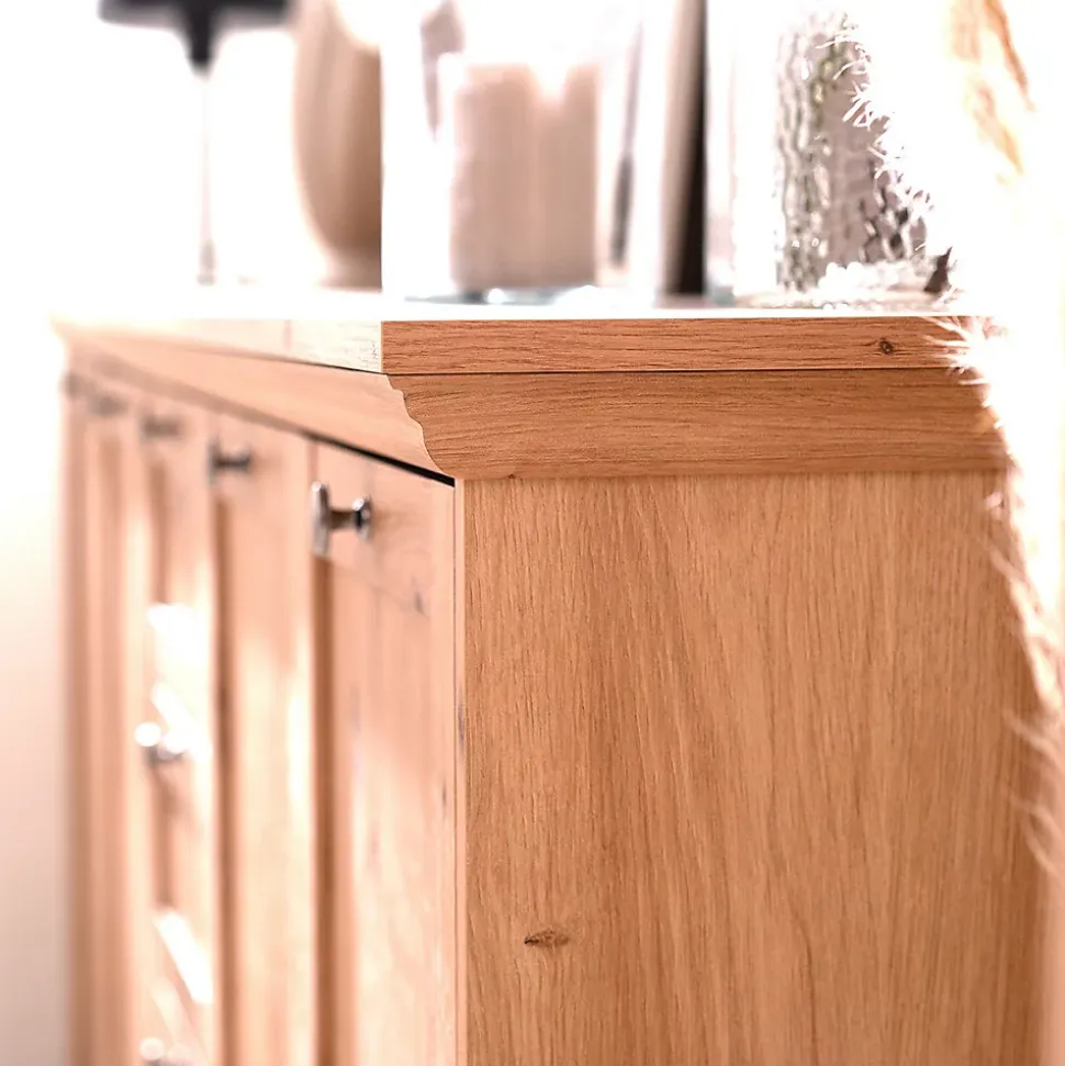 Buffet 4 portes et 4 tiroirs avec poignées en métal L200 cm - TIMBER