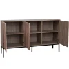 Buffet 3 portes moderne rectangulaire L147 cm bois foncé Oviala