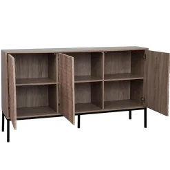 Buffet 3 portes moderne rectangulaire L147 cm bois foncé Oviala