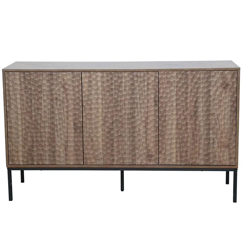 Buffet 3 portes moderne rectangulaire L147 cm bois foncé Oviala