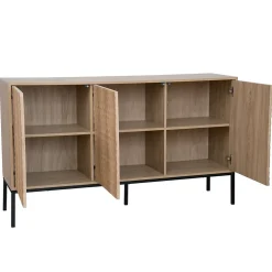 Buffet 3 portes moderne rectangulaire L147 cm bois clair Oviala