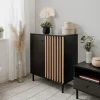 Buffet 2 Portes Noir et Bois L80 cm - MONZA