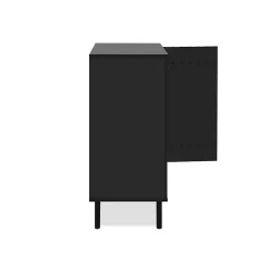 Buffet 2 Portes Noir et Bois L80 cm - MONZA