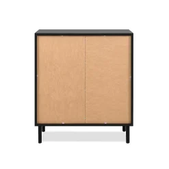 Buffet 2 Portes Noir et Bois L80 cm - MONZA