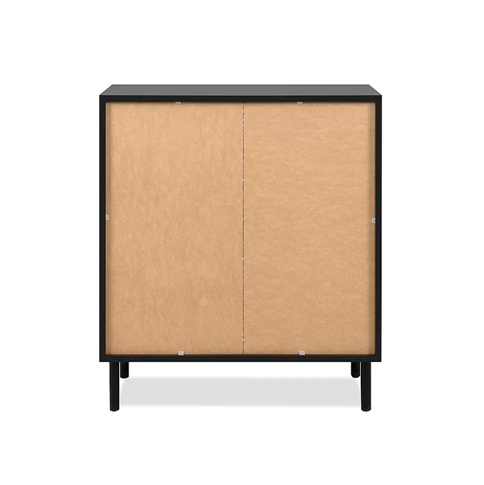 Buffet 2 Portes Noir et Bois L80 cm - MONZA
