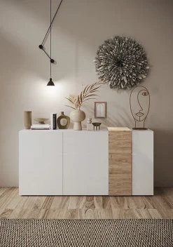 Buffet 3 portes VENUS blanc laqué brillant/Kadiz 181 cm