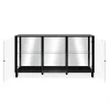Buffet 3 portes vitrées et 3 étagères en verre L160cm - ALBI