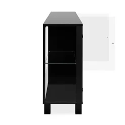 Buffet 3 portes vitrées et 3 étagères en verre L160cm - ALBI