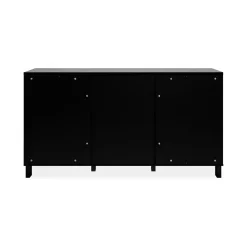 Buffet 3 portes vitrées et 3 étagères en verre L160cm - ALBI