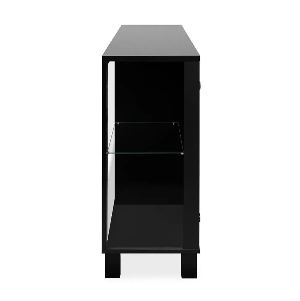 Buffet 3 portes vitrées et 3 étagères en verre L160cm - ALBI