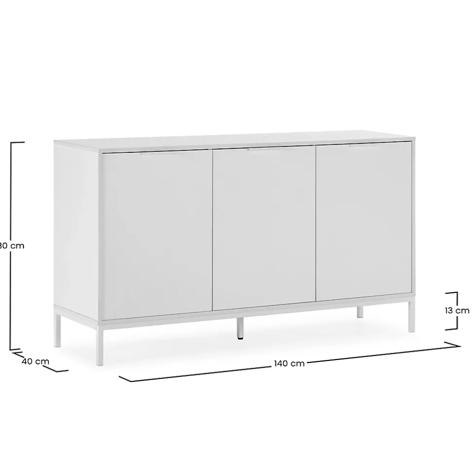 Buffet Auri 3 portes couleur Blanc