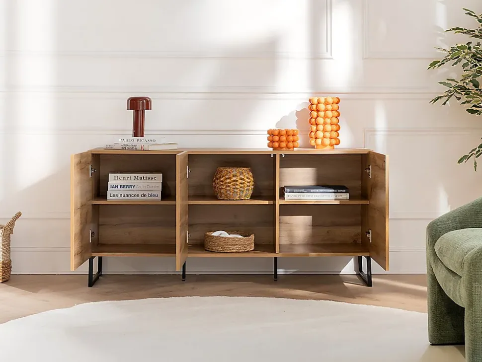 Buffet avec 3 portes - Naturel clair - CEVANIA