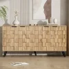 Buffet avec 4 Portes, pour Salon, Chambre et Salle à Manger - Panneaux de Particules Laminés - 160,5x35,5x78 cm - Naturel