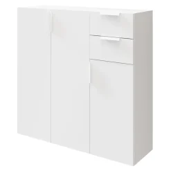 Buffet avec portes et tiroirs blanc GoodHome Atomia H. 112,5 x L. 112,5 x P. 37 cm
