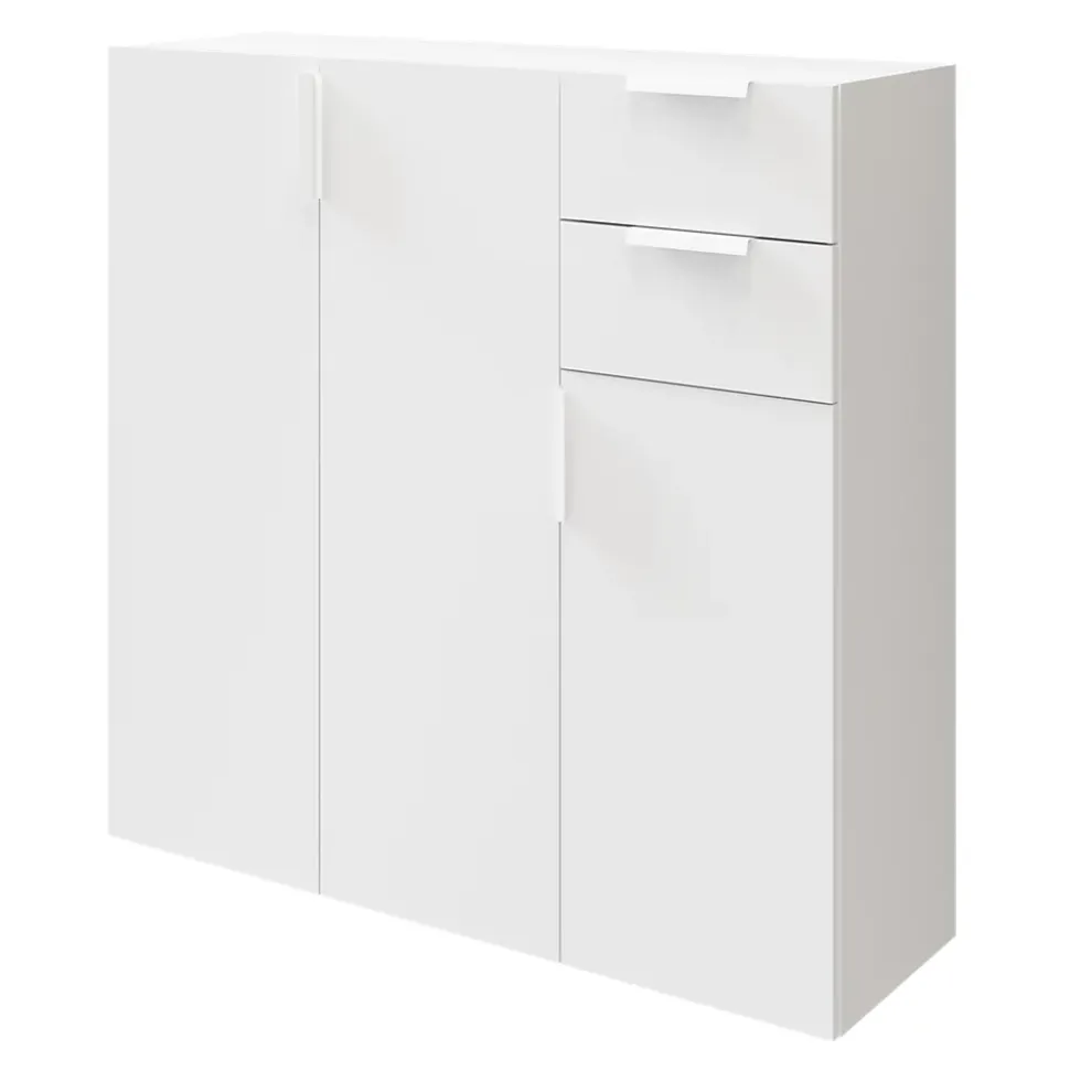 Buffet avec portes et tiroirs blanc GoodHome Atomia H. 112,5 x L. 112,5 x P. 37 cm