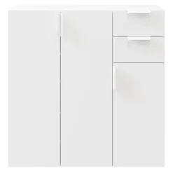 Buffet avec portes et tiroirs blanc GoodHome Atomia H. 112,5 x L. 112,5 x P. 37 cm