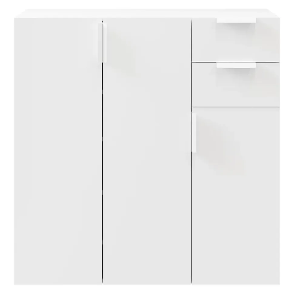 Buffet avec portes et tiroirs blanc GoodHome Atomia H. 112,5 x L. 112,5 x P. 37 cm