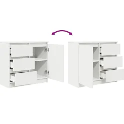 Buffet avec tiroir blanc 71x35x65 cm bois d'ingénierie vidaXL