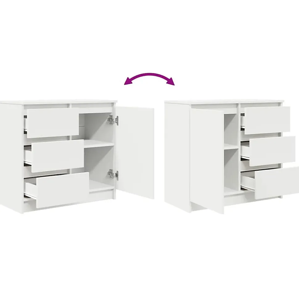 Buffet avec tiroir blanc 71x35x65 cm bois d'ingénierie vidaXL