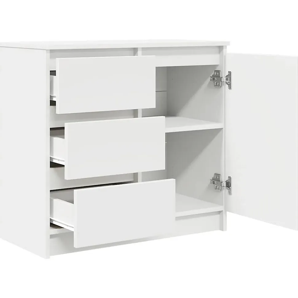 Buffet avec tiroir blanc 71x35x65 cm bois d'ingénierie vidaXL
