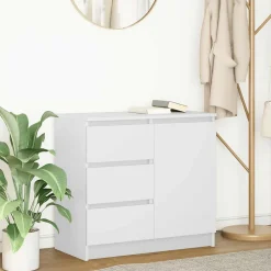 Buffet avec tiroir blanc 71x35x65 cm bois d'ingénierie vidaXL