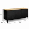 Buffet bas 113 cm ESTER 3 portes métal noir plateau bois design industriel
