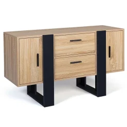 Buffet bas 105 cm PHOENIX bois et noir