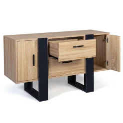 Buffet bas 105 cm PHOENIX bois et noir