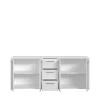 Buffet bas 4 portes 3 tiroirs - Blanc mat - L 179 x P 42 x H 74,5 cm