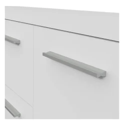 Buffet bas 4 portes 3 tiroirs - Blanc mat - L 179 x P 42 x H 74,5 cm