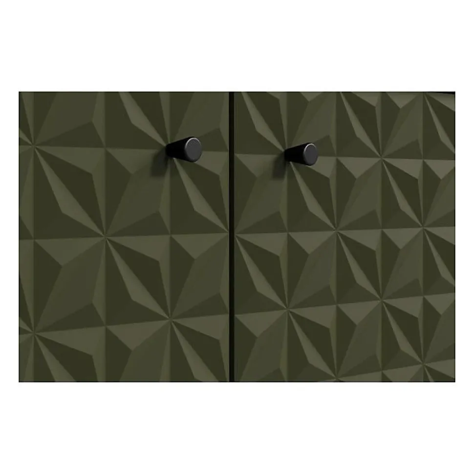 Buffet bas - SENTRA - Vert foncé - 2 portes, 3 tiroirs - 124 x 40 x 136 cm - TRENDTEAM