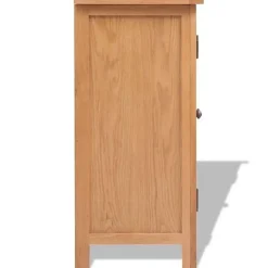 Buffet bas - VIDAXL - Bois de chêne massif - 2 portes - Style scandinave et moderne