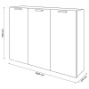 Buffet blanc 9 cases 3 portes GoodHome Atomia H. 112,5 x L. 150 x P. 37 cm