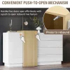 Buffet Blanc Brillant avec 4 Tiroirs et 2 Portes - Meuble de Rangement Moderne pour Cuisine, Salon, MDF, 149x37,5x87 cm