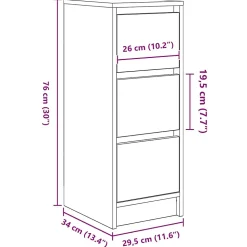 Buffet blanc 29,5x34x76 cm bois d'ingénierie vidaXL