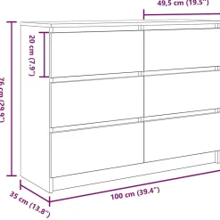 Buffet blanc 100x35x76 cm bois d'ingénierie vidaXL