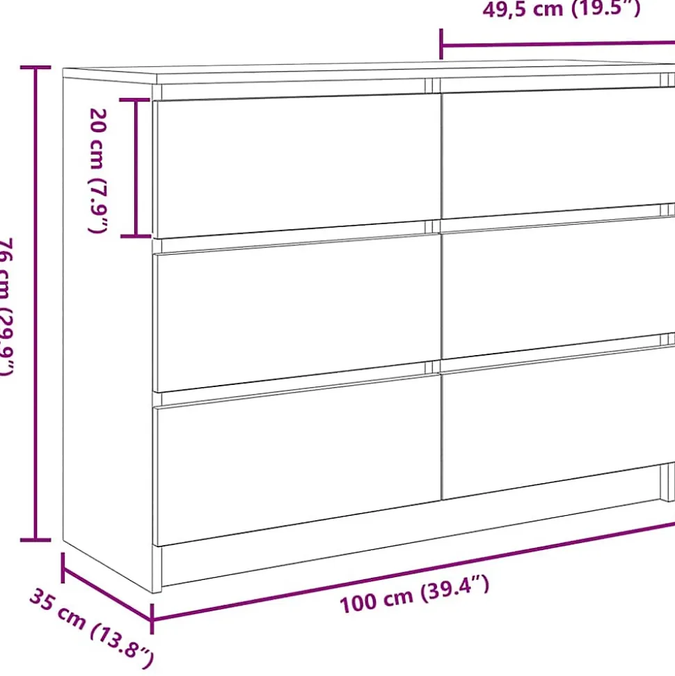 Buffet blanc 100x35x76 cm bois d'ingénierie vidaXL